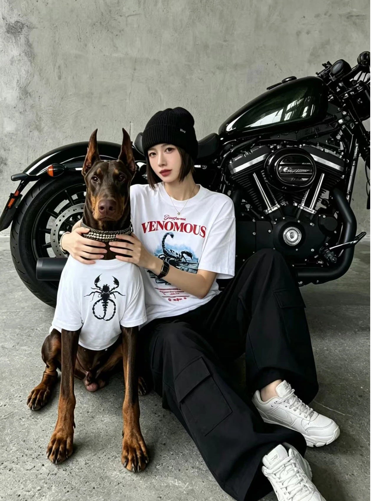 Classic Biker Matching Tee Set for Dog & Human
