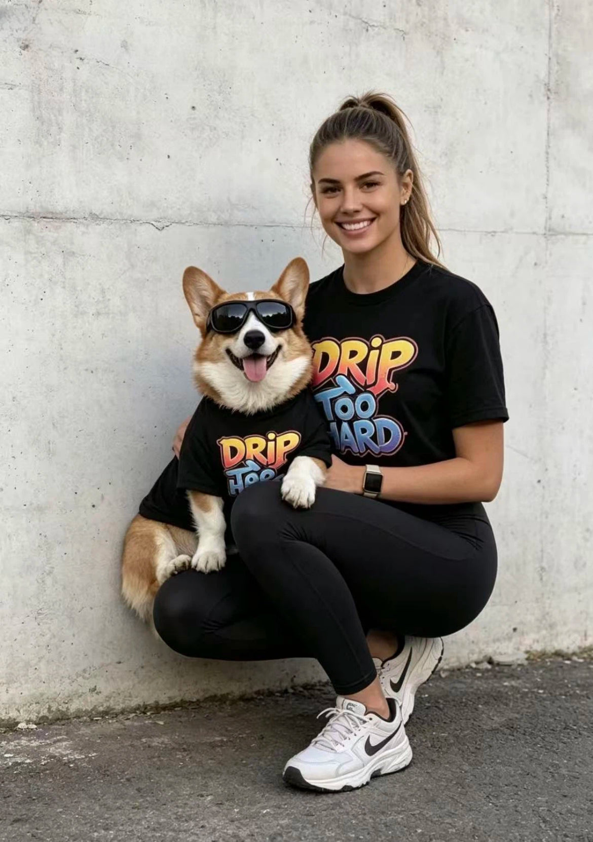 Drip Too Hard Streetwear Matching Tee Set