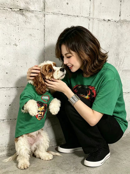 Retro Angry Face Green Matching Tee Set