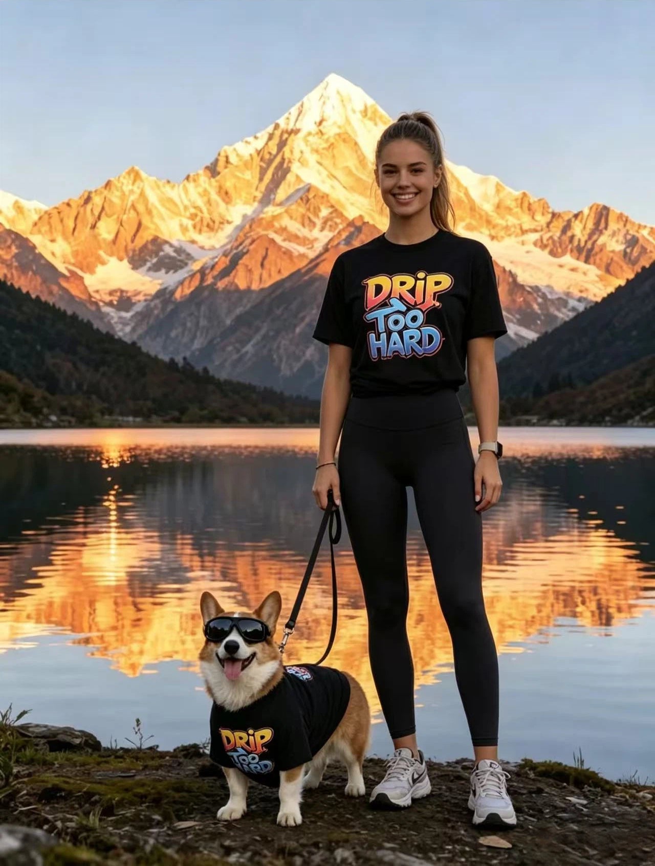 Drip Too Hard Streetwear Matching Tee Set