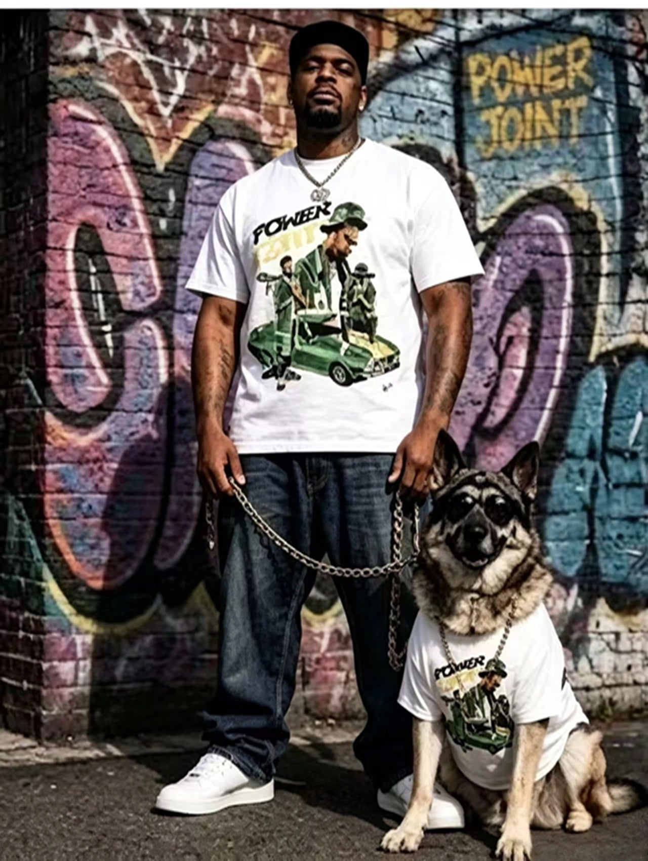 Retro Streetwear "Power Joint" Graphic Tee
