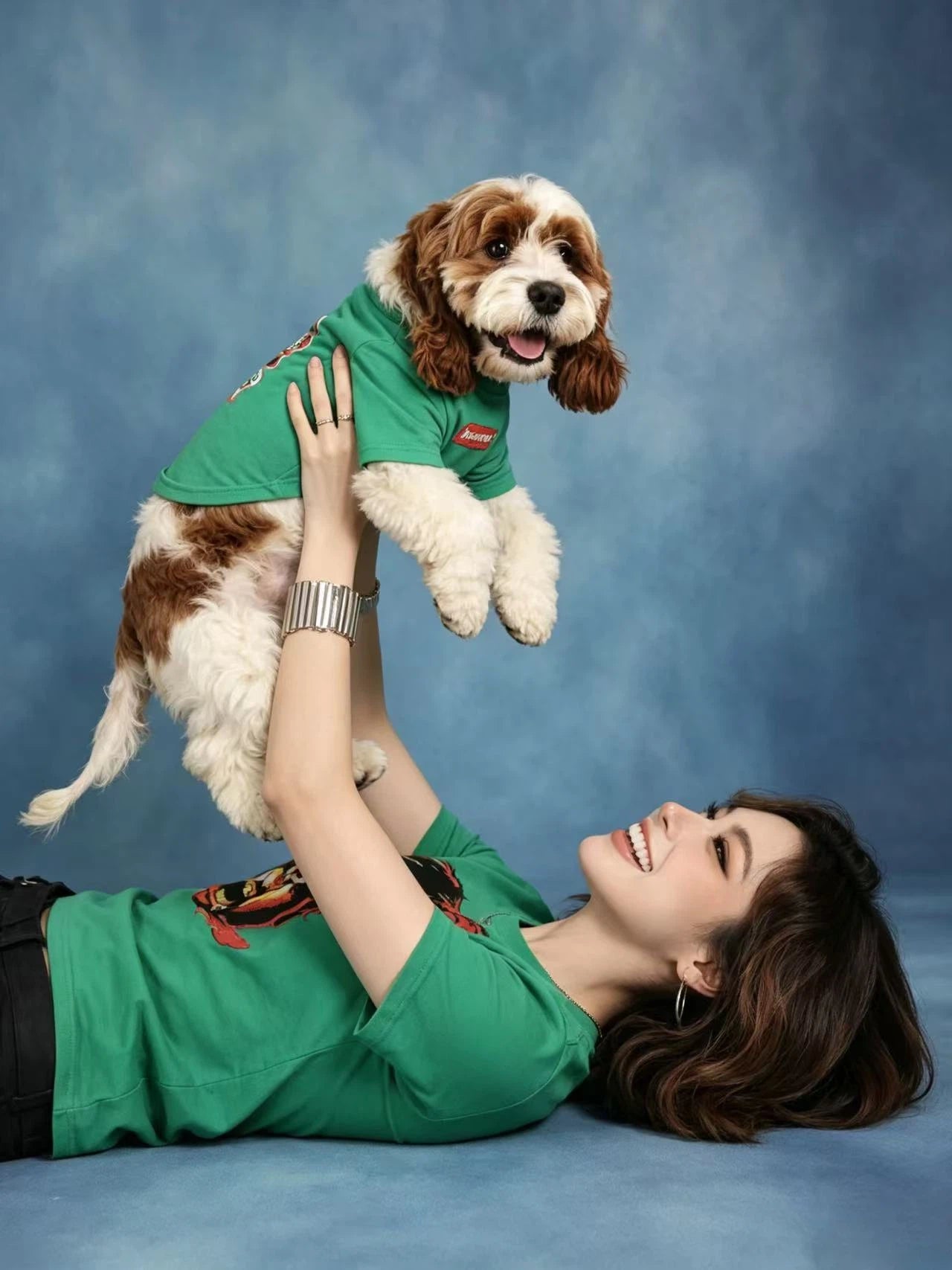 Retro Angry Face Green Matching Tee Set