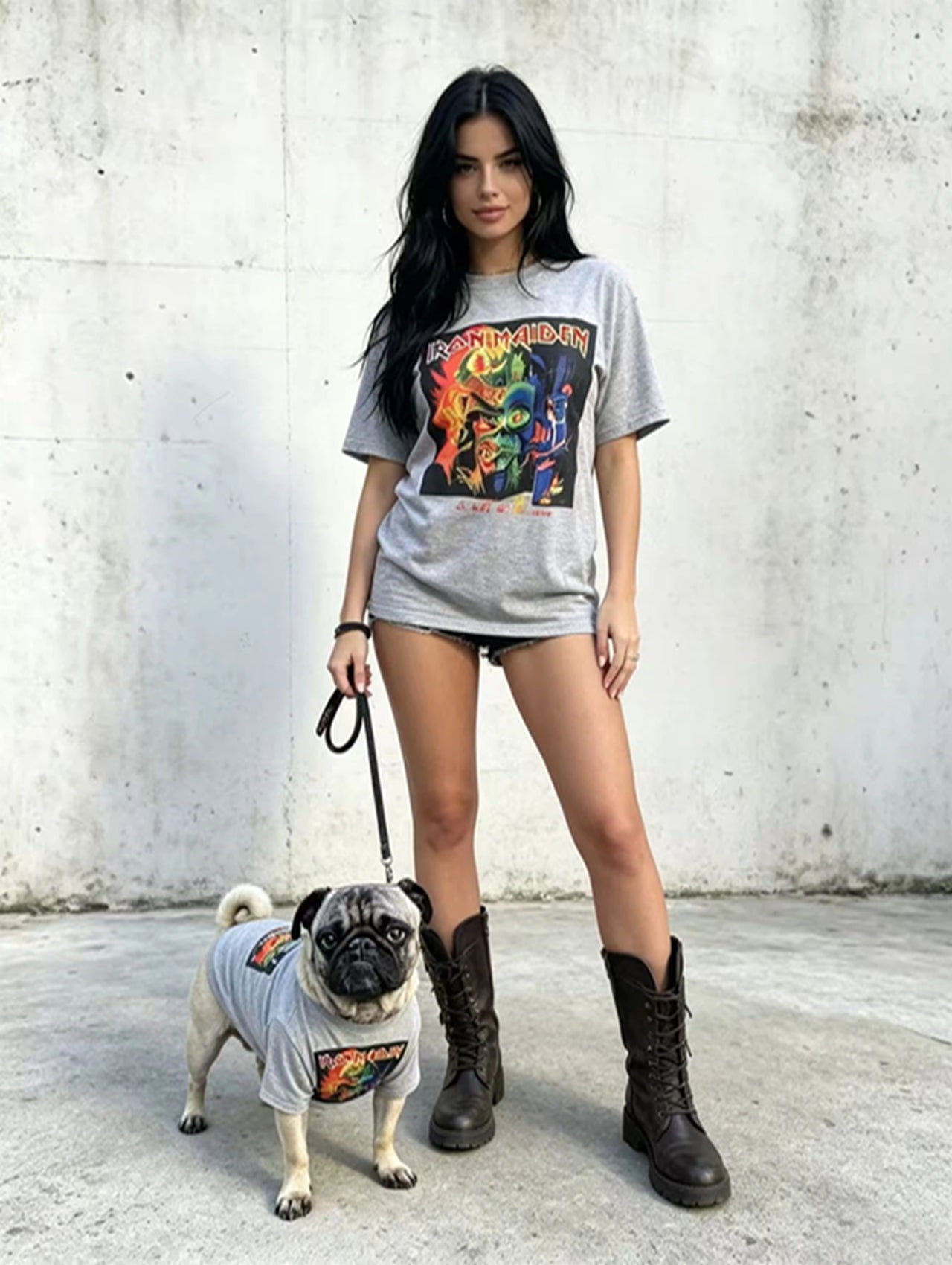 Retro Streetwear Graphic Tee for Humans & Dogs