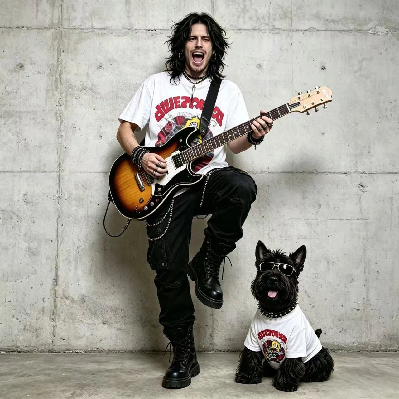 Rock & Roll White Matching Tee Set