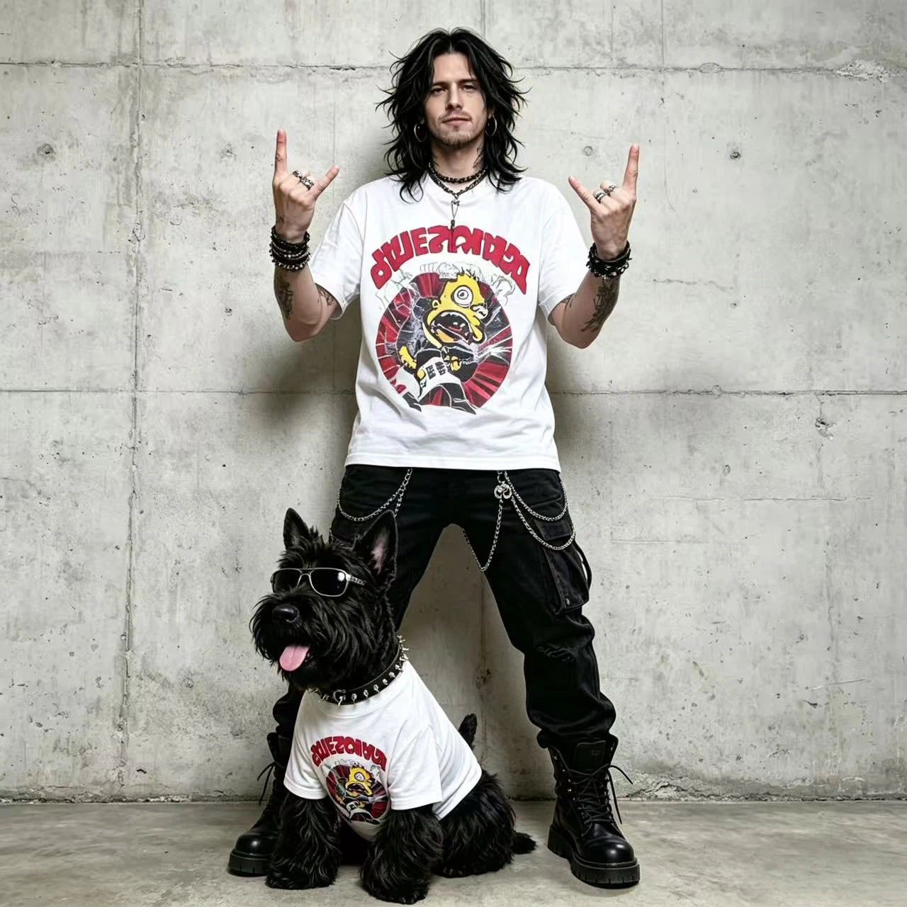 Rock & Roll White Matching Tee Set