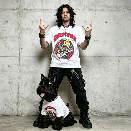 Rock & Roll White Matching Tee Set