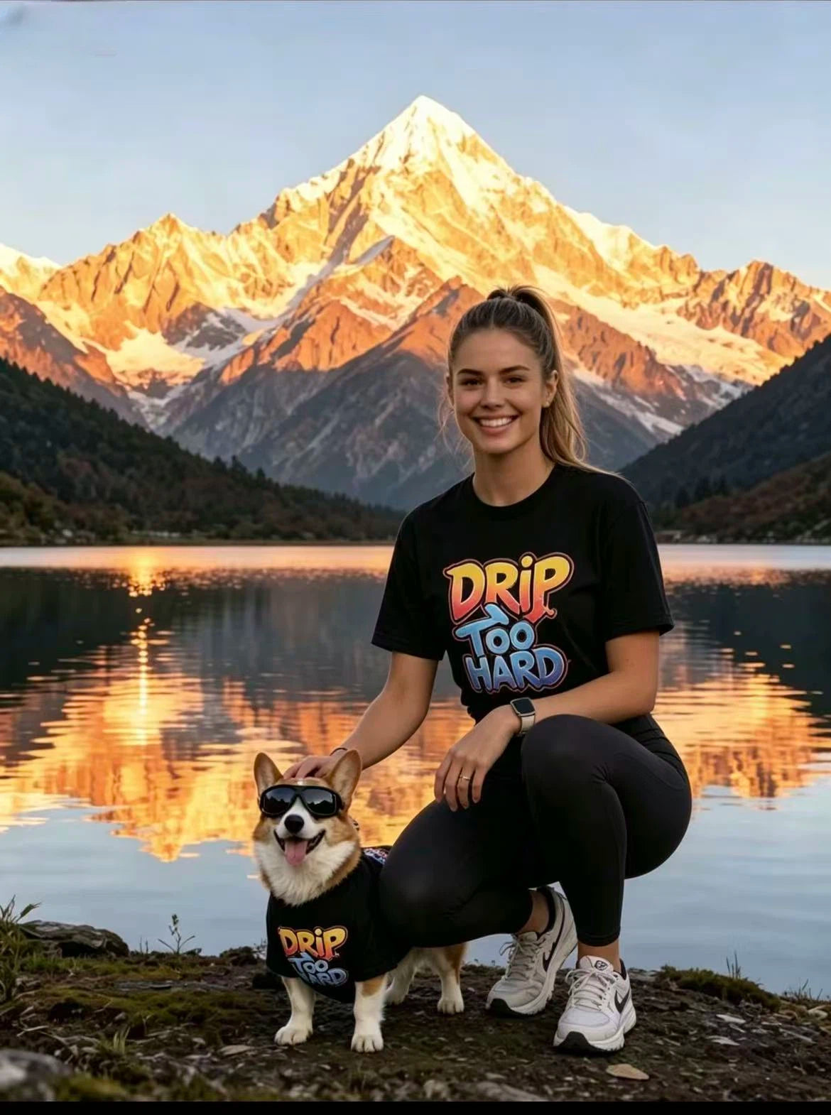 Drip Too Hard Streetwear Matching Tee Set