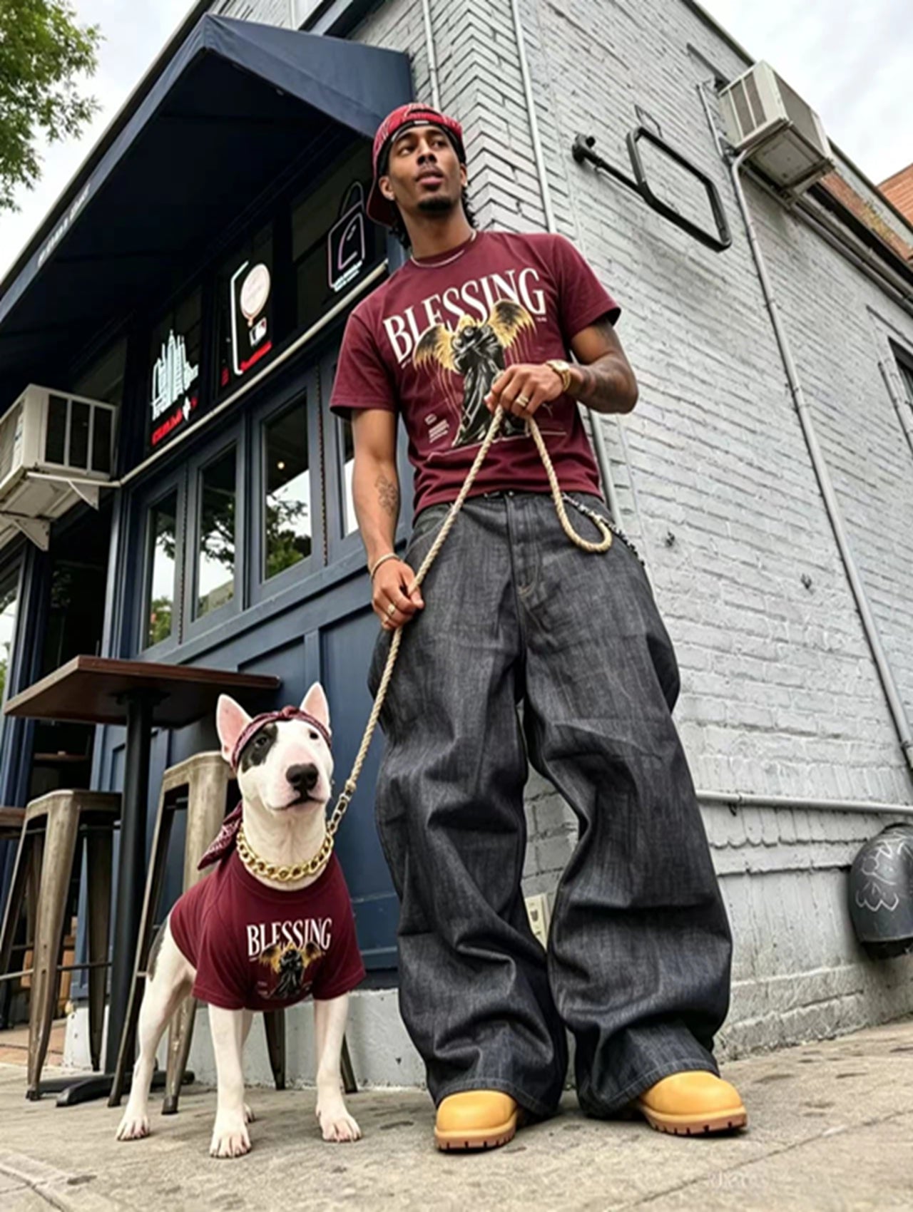 "Blessing" Graphic Streetwear Tee set