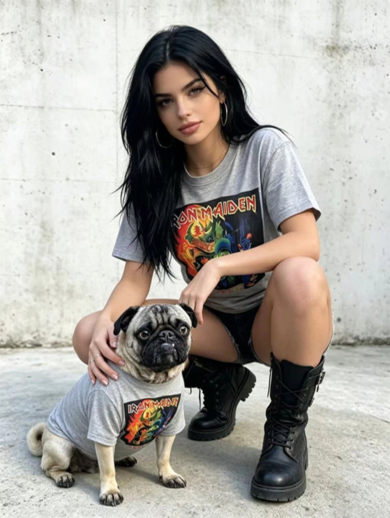 Retro Streetwear Graphic Tee for Humans & Dogs