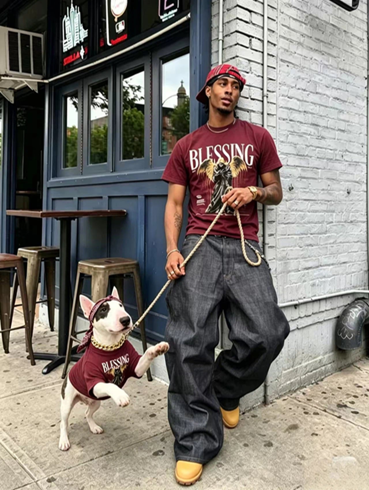 "Blessing" Graphic Streetwear Tee set