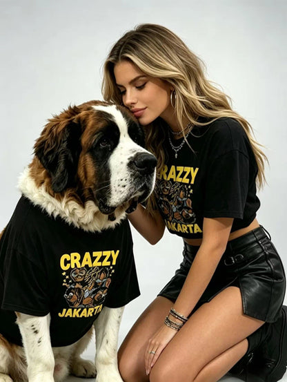 Crazzy Streetwear Black Matching Tee Set