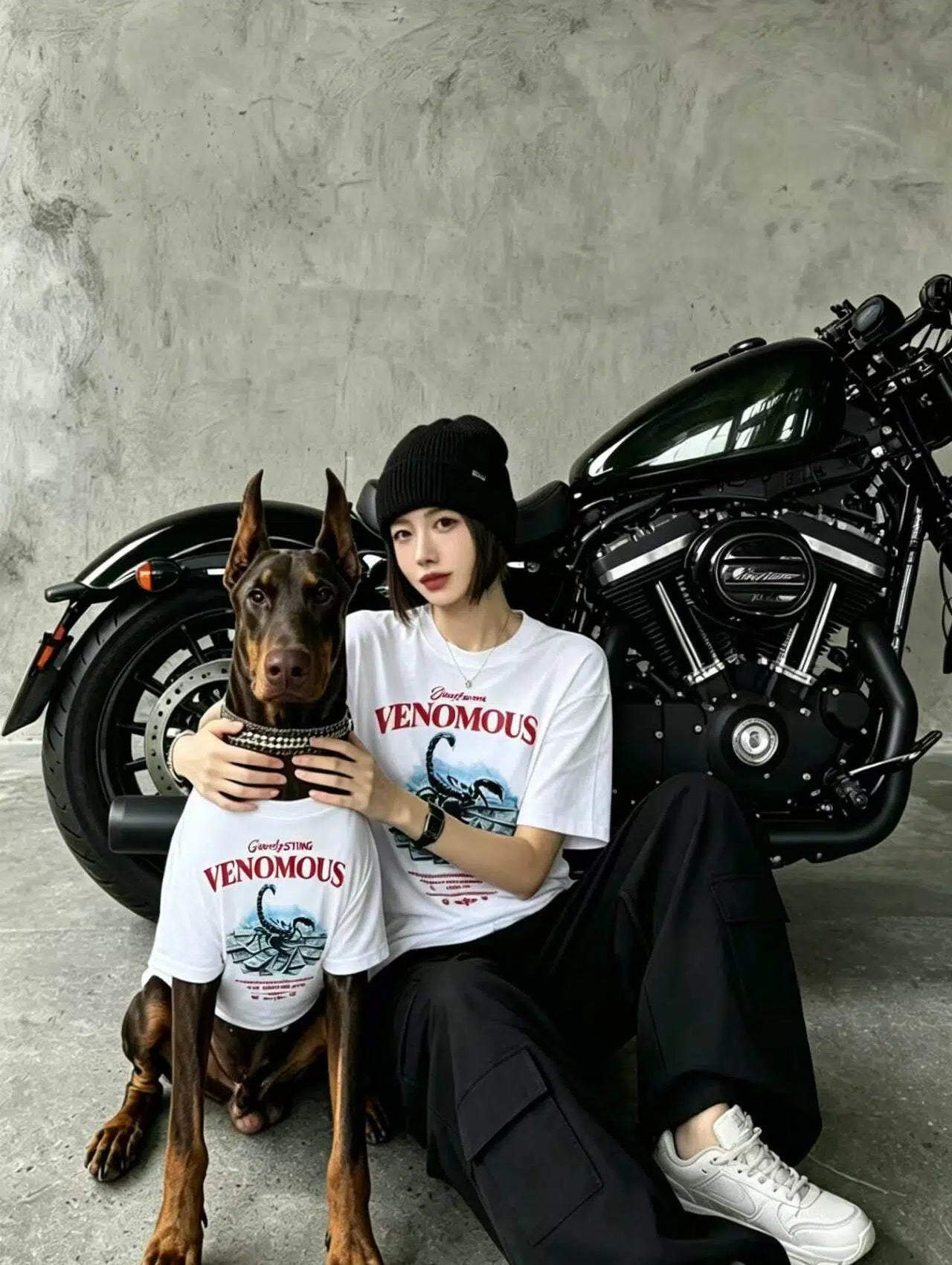 Classic Biker Matching Tee Set for Dog & Human