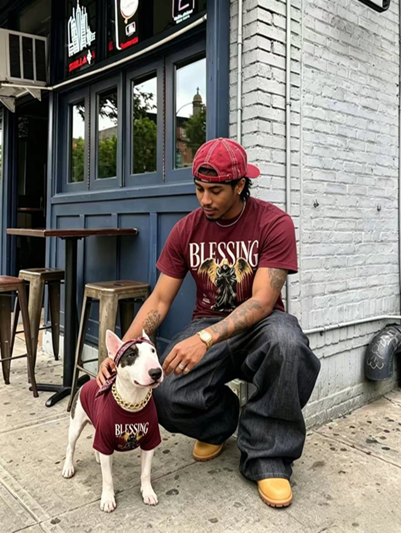 "Blessing" Graphic Streetwear Tee set