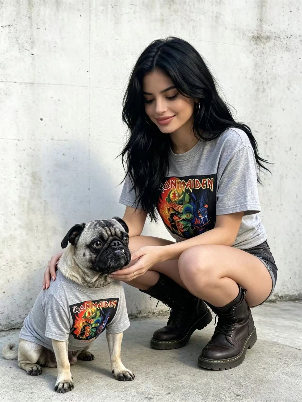 Retro Streetwear Graphic Tee for Humans & Dogs