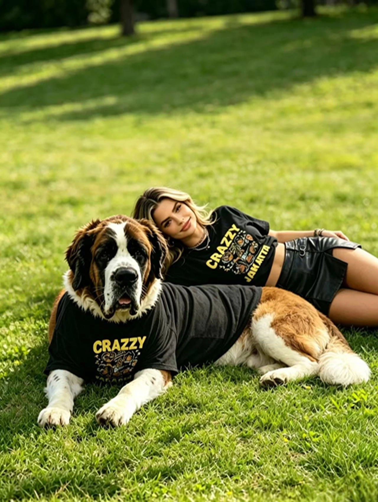 Crazzy Streetwear Black Matching Tee Set