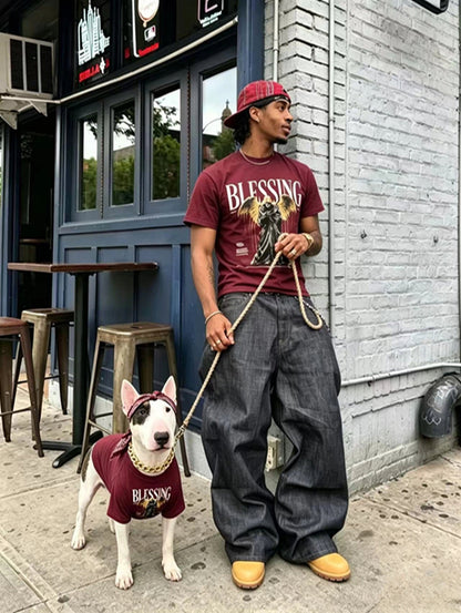 "Blessing" Graphic Streetwear Tee set