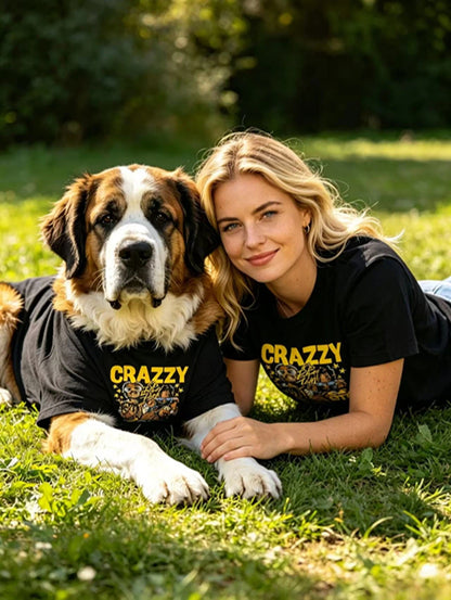 Crazzy Streetwear Black Matching Tee Set